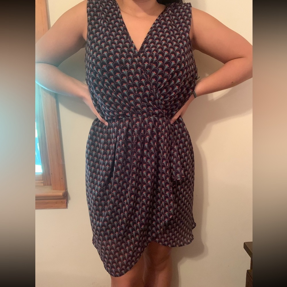 Forever 21 asymmetrical crossover wrap midi dress